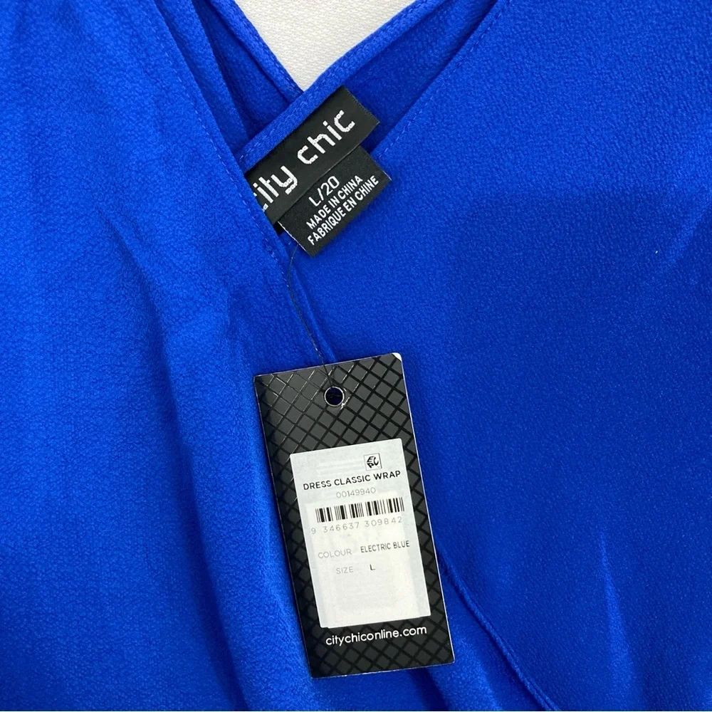 City Chic Blue Draped Dress - Picture 2 of 11